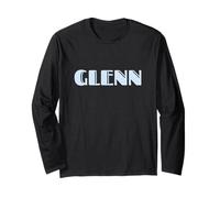 First Name Glenn Vintage Art Deco Light Blue/Lavender Font Maglia a Manica