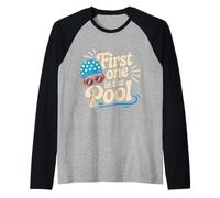 First One in The Pool Nuotatore Veloce competitivo |- Maglia con Maniche Raglan