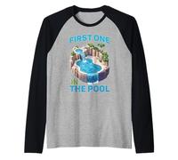 First One in The Pool Nuotatore Veloce competitivo - Maglia con Maniche Raglan