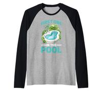 First One in The Pool Nuotatore Veloce competitivo - Maglia con Maniche Raglan