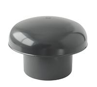 First Plast CDVM125A Cappello di Ventilazione Testa Esalatore in PVC, Nero, ø 125 mm
