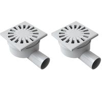 First Plast CHABS1040G Chiusino Sifonato in ABS, Grigio, 100 x 100 mm (Confezione da 2)