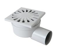 First Plast CHABS1050G Chiusino Sifonato in ABS, Grigio, 100 x 100 mm