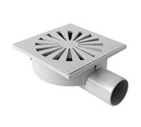 First Plast CHABS15G Chiusino Sifonato in ABS, Grigio, 150 x 150 mm