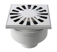 First Plast CHABSV1050M Chiusino Sifonato in ABS, Cromato, 100x100 mm