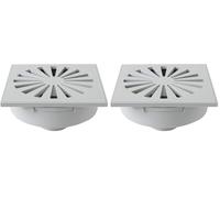 First Plast CHABSV1540G Chiusino Sifonato in ABS, Grigio, 150x150 mm (Confezione da 2)