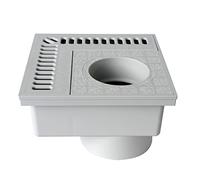 First Plast CHAN20G Chiusino Sifonato ad Angolo in PVC, Grigio, 200x200 mm