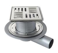 First Plast CHPPF15IN Chiusino in Polipropilene con Griglia Flangia Universale, Argento (Inox), 150x150 mm