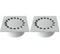 First Plast CHPVC20G Chiusino Sifonato in PVC, Grigio, 200 x 200 mm (Confezione da 2)