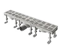 First Plast PRB6010 Canale Sifonato Doccia in ABS con Griglia INOX, 600x100 mm