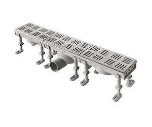 First Plast PRB6010 Canale Sifonato Doccia in ABS con Griglia INOX, 600x100 mm