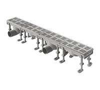 First Plast PRB8010 Canale Sifonato Doccia in ABS con Griglia INOX, dimensioni 800x100 mm