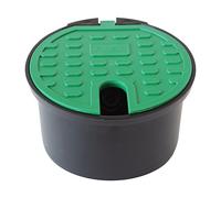 First Plast PZA200 Pozzetto da Giardino con Valvola Antigelo, Nero/Verde, ø 200 mm