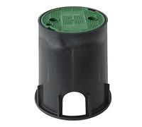 First Plast PZCRP17V Pozzetto da Giardino con Coperchio Pedonabile, Nero/Verde, ø 170 mm