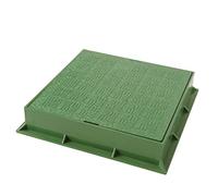 First Plast TCDP20V Telaio con Coperchio Pedonabile in PVC, Verde, 200 x 200 mm