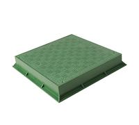 First Plast TCDP25V Telaio con Coperchio Pedonabile in PVC, Verde, 250 x 250 mm