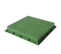 First Plast TCDP30V Telaio con Coperchio Pedonabile in PVC, Verde, 300 x 300 mm