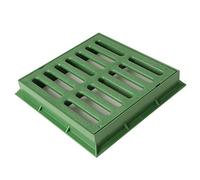 First Plast TGNP25V Telaio con Griglia Pedonabile in PVC, Verde, 250x250 mm