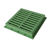 First Plast TGNP30V Telaio con Griglia Pedonabile in PVC, Verde, 300 x 300 mm