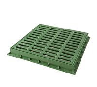 First Plast TGNP40V Telaio con Griglia Pedonabile in PVC, Verde, 400 x 400 mm