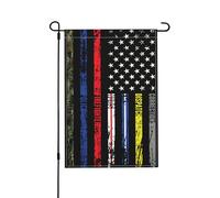 First Responder American With Awareness Colors In Stars And Stripes Bandiera Esterna Con Occhielli Bandiera All'Aperto Decorative Bandiere Da Cortile Per Decorazione Dormitorio 30X45cm