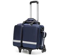 First Responder Bag - Borsa trolley medica di grande capacità con ruote, borsa traumatologica impermeabile e resistente per EMT, EMS, polizia, vigili del fuoco e paramedici, Blu