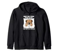 First They Steal Your Heart - Border Terrier Amante Dog Mom Felpa con Cappuccio