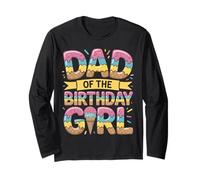 First Time Dad of The Birthday Girl Gelato Drip Dad To Be Maglia a Manica
