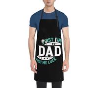 First Time Dad Wish Me Luck Grembiule Cucina Regolabile Grembiuli Multiuso Grembiule per Bar Uomo Pittura 70X84cm