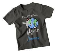 FIRST TIME FLYER James Custom Kids T-Shirt Maglietta da viaggio personalizzata