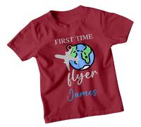 FIRST TIME FLYER James Custom Kids T-Shirt Maglietta da viaggio personalizzata
