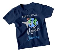 FIRST TIME FLYER James Custom Kids T-Shirt Maglietta da viaggio personalizzata
