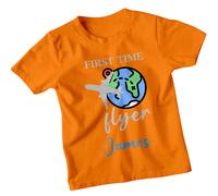 FIRST TIME FLYER James Custom Kids T-Shirt Maglietta da viaggio personalizzata