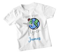 FIRST TIME FLYER James Custom Kids T-Shirt Maglietta da viaggio personalizzata