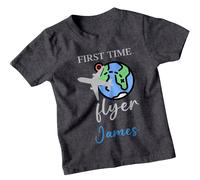 FIRST TIME FLYER James Custom Kids T-Shirt Maglietta da viaggio personalizzata