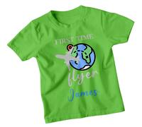 FIRST TIME FLYER James Custom Kids T-Shirt Maglietta da viaggio personalizzata