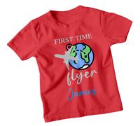 FIRST TIME FLYER James Custom Kids T-Shirt Maglietta da viaggio personalizzata