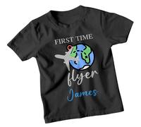 FIRST TIME FLYER James Custom Kids T-Shirt Maglietta da viaggio personalizzata