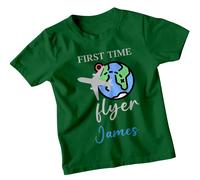 FIRST TIME FLYER James Custom Kids T-Shirt Maglietta da viaggio personalizzata
