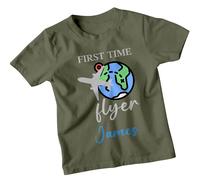 FIRST TIME FLYER James Custom Kids T-Shirt Maglietta da viaggio personalizzata