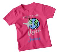 FIRST TIME FLYER James Custom Kids T-Shirt Maglietta da viaggio personalizzata