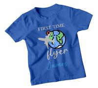 FIRST TIME FLYER James Custom Kids T-Shirt Maglietta da viaggio personalizzata