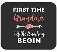 First Time Grandma Let The Spoiling Begin New 1St Time Tappetino Scrivania Morbido Mouse Pad Bordi Cuciti Tappetino per Mouse for Accessori Scrivania Casa Gaming 25X30Cm