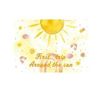 First Trip Around The Sun Backdrop for Birthday Boho Sun Theme First Birthday Photography Backdrop 7x5FT Girl First Birthday Party Cake Table Decorati