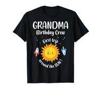 First Trip Around The Sun Grandma Birthday Crew 1° Compleanno Maglietta