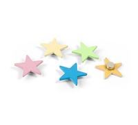 first4magnets Assortiti Popolare Forma Ufficio Magneti Colore Stelle (1 Set di 5), Argento