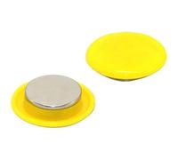first4magnets™ F4M40ND2-YELLOW-2 Bacheca Magnetica Gialla ad Alta Potenza (40 mm di Diametro x 11 mm di Altezza) (Confezione da 2), Set di 2 Pezzi