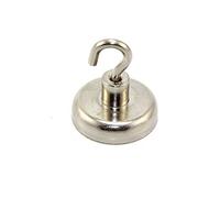 first4magnets F4ME32M4-HOOK-1 - Magnete al neodimio, con gancio M4, forza magnetica 34,4 Kg, diametro 32 mm