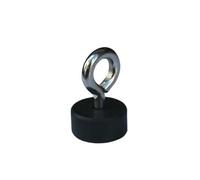 first4magnets F606RE-1 - Magnete permanente a capsula, con rivestimento in gomma, diametro 22 mm, spessore 10 mm, occhiello M5, forza magnetica 3,8 kg