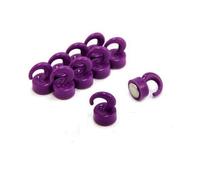 FIRST4MAGNETS Ganci A Magnetici Mini In Plastica Viola Per Frigorifero, Ufficio, Lavagna, Tabellone, Archiviazione - 12mm Dia x 20mm Di Altezza - 1kg Di Tiro - Pacco Di 10